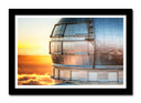 Cuadro enmarcado negro observatorio astrofisico Roque de los muchachos, atardecer
