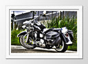 Cuadro enmarcado blanco Moto Harley-Davidson