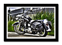 Cuadro enmarcado negro Moto Harley-Davidson
