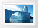 Cuadro enmarcado blanco iceberg en el mar, tonos frios,hielo, oceano,antartida