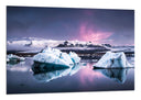 Cuadro paisaje aurora boreal, iceberg en el oceano