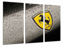 Tríptico Logo Amarillo Ferrari, Coche Marca
