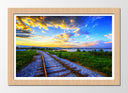 Cuadro enmarcado natural Paisaje Atardecer Natualeza, Vias de Tren