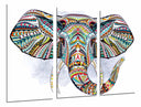 Tríptico mandala elefante fondo blanco, decoracion