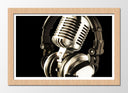 Cuadro enmarcado natural Microfono Antiguo Vintage