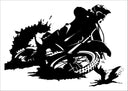 Lámina Moto Motocross, Deporte, Motorista Blanco y Negro