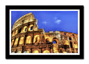 Cuadro enmarcado negro anfiteatro romano, italia, noche