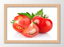 Cuadro enmarcado natural tomate fresco en trozos, rojo, comida