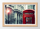 Cuadro enmarcado natural Ciudad Londres, Cabina Telefono Roja, Blanco y Negro