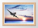 Cuadro enmarcado natural Avion Pasajeros en el Cielo, Atardecer Mar