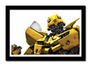 Cuadro enmarcado negro transformer, robot, coche, Bumblebee