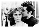 Lámina grease, blanco y negro, jhon travolta y olivia newton-jhon