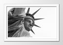 Cuadro enmarcado blanco estatua de la libertad, ciudad de new york