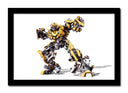 Cuadro enmarcado negro transformer, bumblebee, coche amarillo