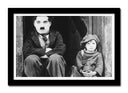 Cuadro enmarcado negro charls chaplin, humor, blanco y negro