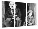 Tríptico charls chaplin, humor, blanco y negro
