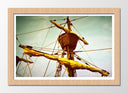 Cuadro enmarcado natural mastil de barco, carabela, vela