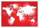 Lámina mapamundi color rojo y blanco