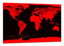 Cuadro mapamundi color rojo y negro