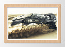Cuadro enmarcado natural Coche Peugeot Carreras Rally Sobre Duna en el Desierto