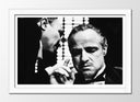 Cuadro enmarcado blanco el padrino, blanco y negro