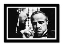 Cuadro enmarcado negro el padrino, blanco y negro