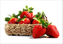 Lámina de un cesto de fresas, rojo, fruta