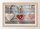 Cuadro enmarcado natural Decoracion Romantica Original Corazones de Madera