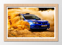 Cuadro enmarcado natural Paisaje Desierto Nuve Arena, Coche Carreras Azul Rally