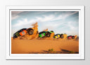Cuadro enmarcado blanco Paisaje Desierto Coches Carreras Rally Colores, Caballito