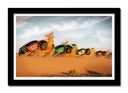 Cuadro enmarcado negro Paisaje Desierto Coches Carreras Rally Colores, Caballito