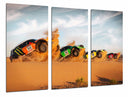 Tríptico Paisaje Desierto Coches Carreras Rally Colores, Caballito