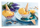 Cuadro copas de helado, postre, naranja, refrescante