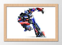 Cuadro enmarcado natural transformers, optimus prime, coche, azul y rojo