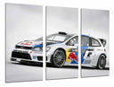 Tríptico Deporte Coche Carrera Rally Volkswagen Blanco Red Bull