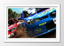 Cuadro enmarcado blanco Deporte Competicion Rally Subaru, Coches Rojo y Azul