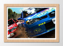 Cuadro enmarcado natural Deporte Competicion Rally Subaru, Coches Rojo y Azul
