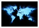 Lámina mapamundi color negro y azul electrico