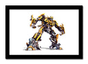 Cuadro enmarcado negro transformer, bumblebee, coche amarillo