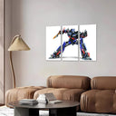 Estancia transformer, optimus prime, coche azul y rojo