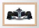 Cuadro enmarcado natural Formula 1, Mercedes Fórmula 1 W09 2018, Hamilton, Bottas