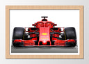Cuadro enmarcado natural Formula 1, Ferrari SF71-H 2018, Vettel, Raikkonen