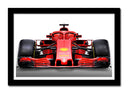 Cuadro enmarcado negro Formula 1, Ferrari SF71-H 2018, Vettel, Raikkonen