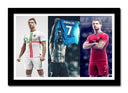 Cuadro enmarcado negro cristiano ronaldo, equipacion