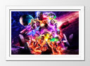 Cuadro enmarcado blanco marvel, superheroes, multiverso