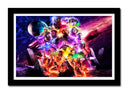 Cuadro enmarcado negro marvel, superheroes, multiverso