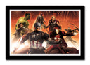Cuadro enmarcado negro marvel, superheroes, multiverso