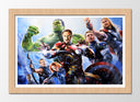 Cuadro enmarcado natural marvel, superheroes, multiverso, estilo comic