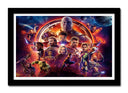 Cuadro enmarcado negro marvel, superheroes, multiverso