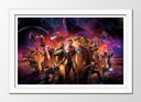 Cuadro enmarcado blanco marvel, superheroes, multiverso